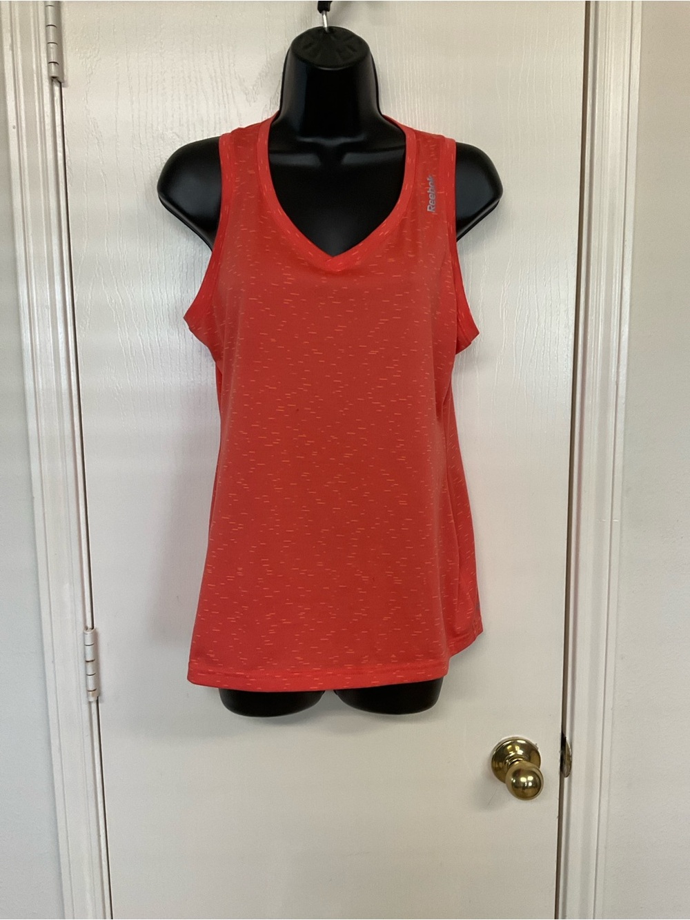 Reebok Women's Coral-Red V-Neck Performance Tank